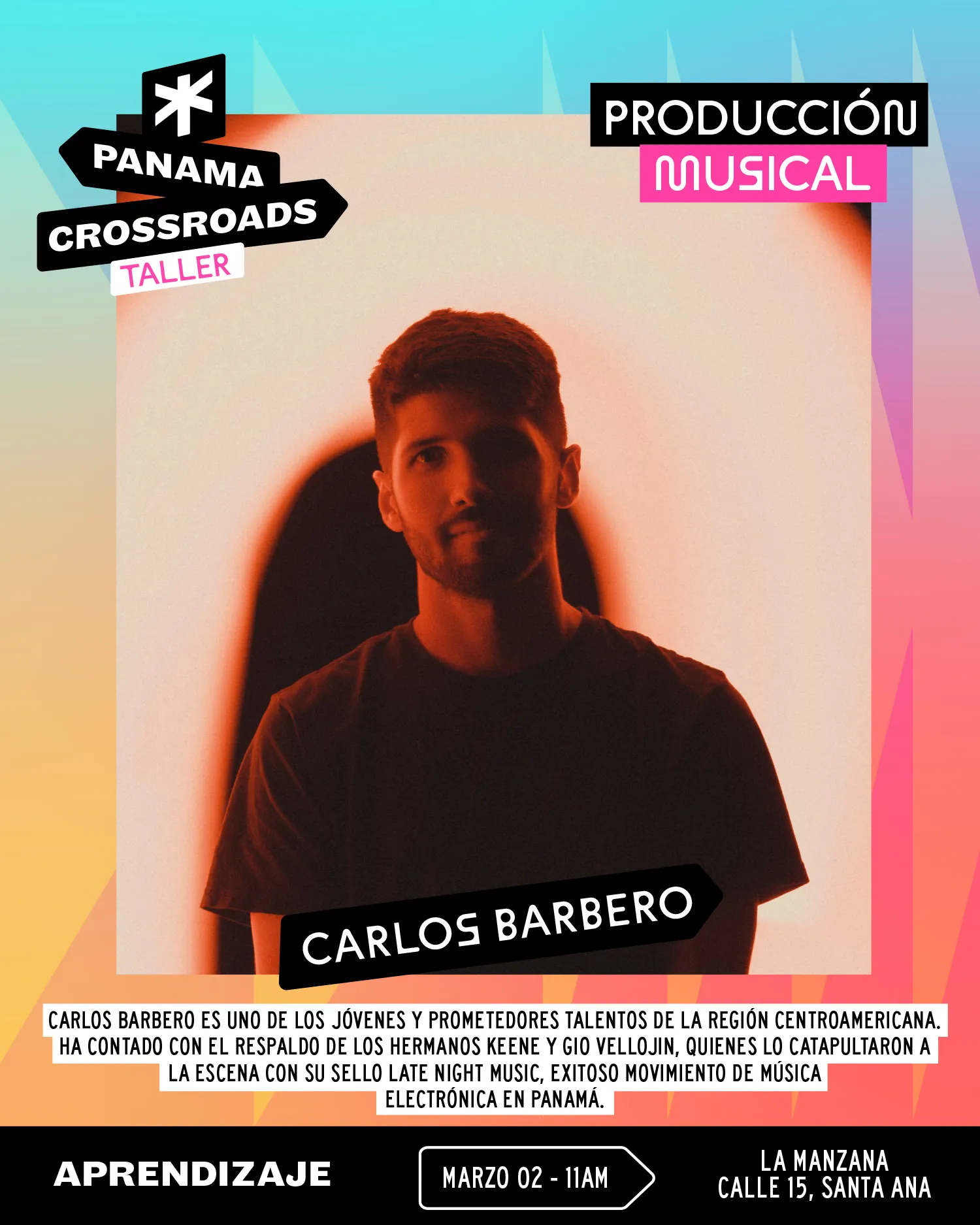 Taller de producción musical con Carlos Barbero — 2 de marzo, 11:00 AM, La Manzana