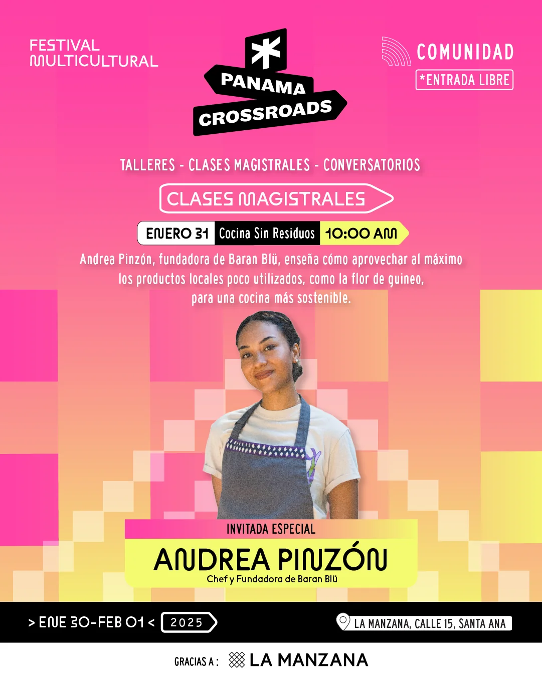 Viernes 31 de enero, 10:00 AM — Clases Magistrales: Cocina Sin Residuos, con Andrea Pinzón, chef y fundadora de Baran Blū