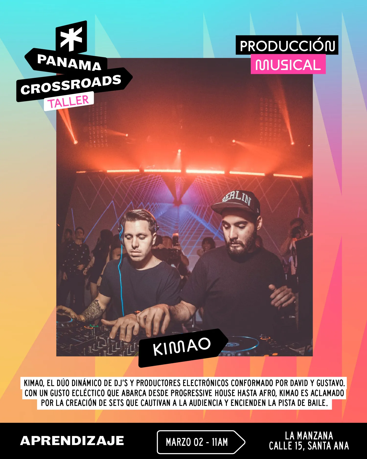 Taller de producción musical con Kimao — 2 de marzo, 11:00 AM, La Manzana